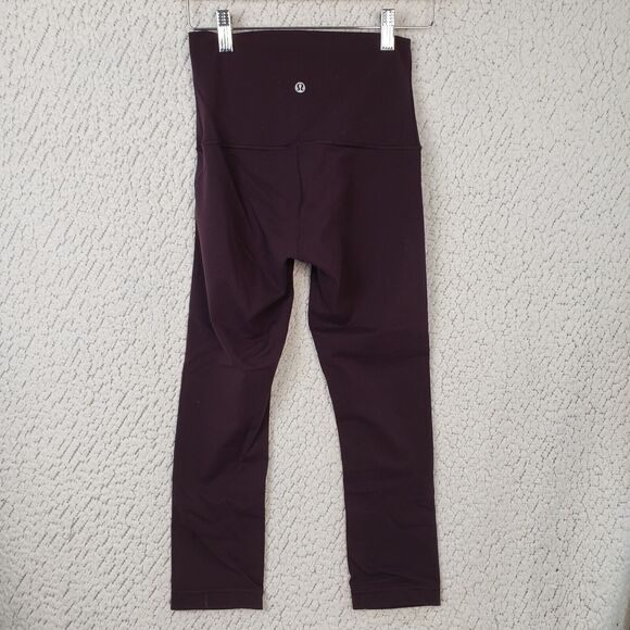 Lululemon Align Crop Leggings Womens 6 High Rise Burgundy Yoga Stretch Gym Girl - Picture 2 of 7